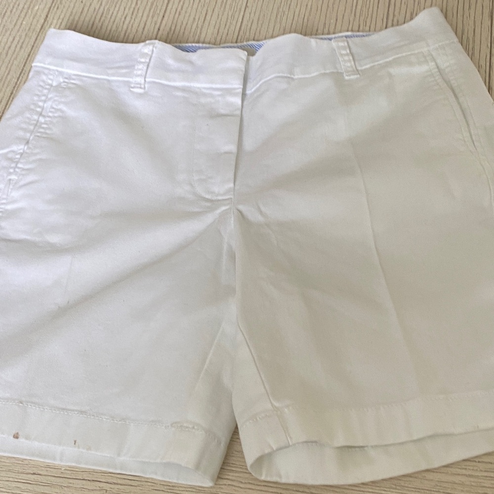 J. Crew White Cotton Bermuda Shorts